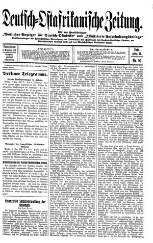 Deutsch-Ostafrikanische Zeitung on Dec 3, 1913