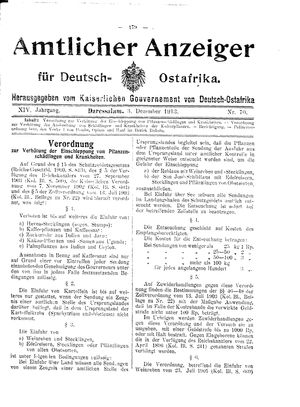 Deutsch-Ostafrikanische Zeitung on Dec 3, 1913