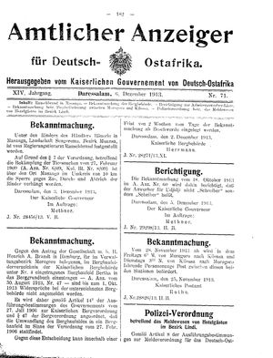 Deutsch-Ostafrikanische Zeitung vom 06.12.1913