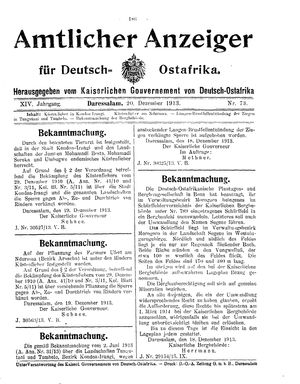Deutsch-Ostafrikanische Zeitung vom 20.12.1913