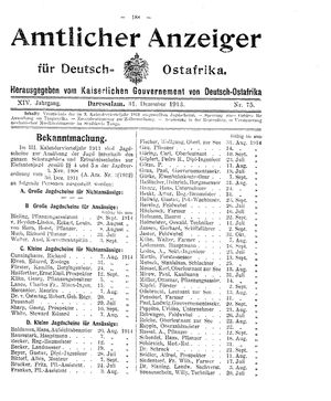 Deutsch-Ostafrikanische Zeitung on Dec 31, 1913