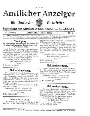 Deutsch-Ostafrikanische Zeitung vom 03.01.1914