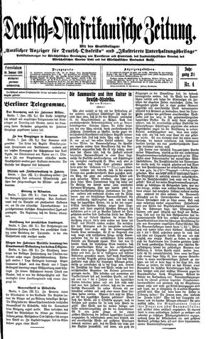 Deutsch-Ostafrikanische Zeitung vom 10.01.1914