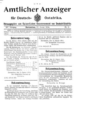 Deutsch-Ostafrikanische Zeitung vom 17.01.1914