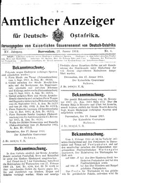 Deutsch-Ostafrikanische Zeitung on Jan 21, 1914