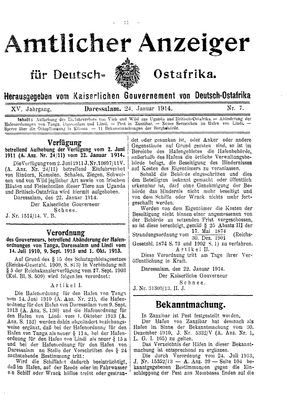 Deutsch-Ostafrikanische Zeitung on Jan 24, 1914
