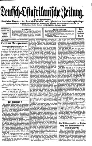 Deutsch-Ostafrikanische Zeitung on Feb 14, 1914