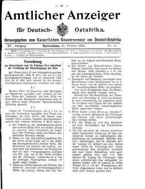 Deutsch-Ostafrikanische Zeitung on Feb 21, 1914