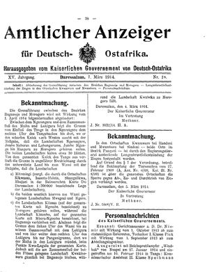 Deutsch-Ostafrikanische Zeitung vom 07.03.1914