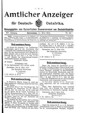 Deutsch-Ostafrikanische Zeitung on Mar 14, 1914