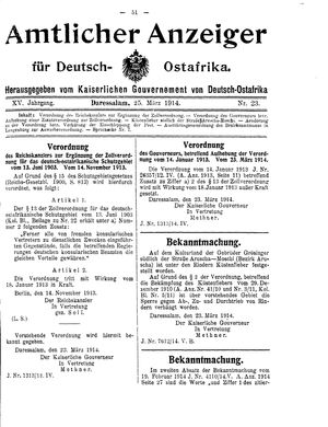 Deutsch-Ostafrikanische Zeitung on Mar 25, 1914