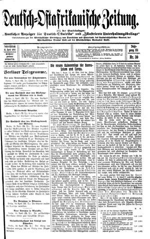 Deutsch-Ostafrikanische Zeitung vom 11.04.1914