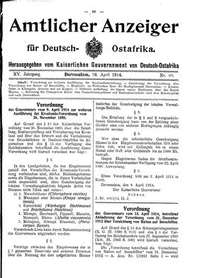 Deutsch-Ostafrikanische Zeitung on Apr 18, 1914