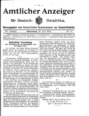 Deutsch-Ostafrikanische Zeitung vom 22.04.1914