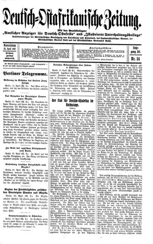 Deutsch-Ostafrikanische Zeitung on Apr 25, 1914