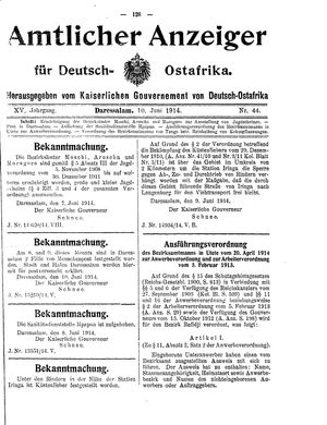 Deutsch-Ostafrikanische Zeitung vom 10.06.1914