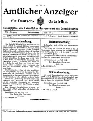 Deutsch-Ostafrikanische Zeitung vom 13.06.1914