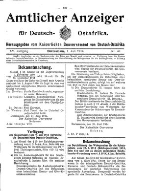 Deutsch-Ostafrikanische Zeitung vom 01.07.1914