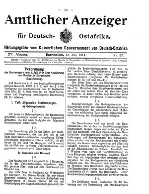 Deutsch-Ostafrikanische Zeitung on Jul 15, 1914