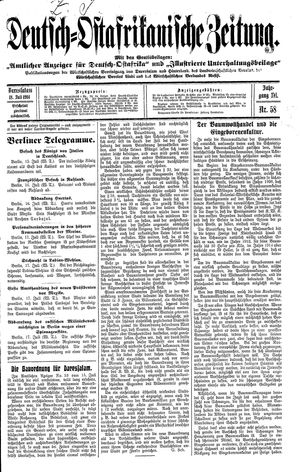 Deutsch-Ostafrikanische Zeitung vom 18.07.1914
