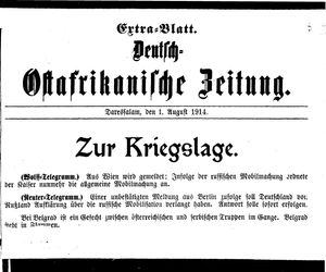 Deutsch-Ostafrikanische Zeitung vom 01.08.1914
