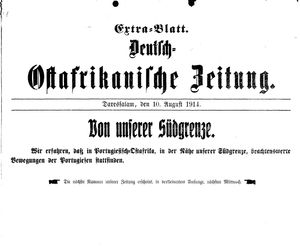Deutsch-Ostafrikanische Zeitung vom 10.08.1914