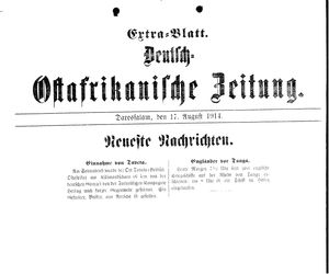 Deutsch-Ostafrikanische Zeitung vom 17.08.1914