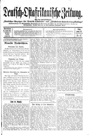 Deutsch-Ostafrikanische Zeitung vom 19.08.1914