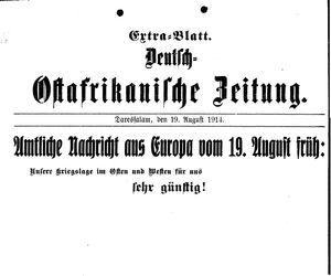 Deutsch-Ostafrikanische Zeitung vom 19.08.1914