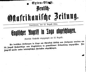 Deutsch-Ostafrikanische Zeitung vom 23.08.1914