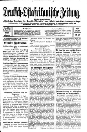 Deutsch-Ostafrikanische Zeitung vom 26.08.1914