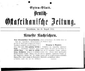 Deutsch-Ostafrikanische Zeitung vom 28.08.1914