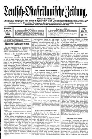 Deutsch-Ostafrikanische Zeitung vom 05.09.1914