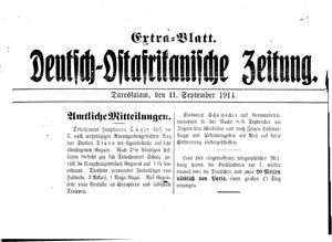 Deutsch-Ostafrikanische Zeitung vom 11.09.1914