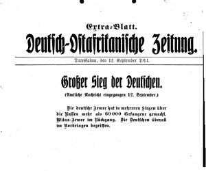 Deutsch-Ostafrikanische Zeitung vom 12.09.1914