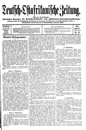 Deutsch-Ostafrikanische Zeitung vom 19.09.1914