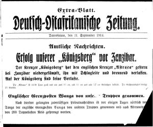 Deutsch-Ostafrikanische Zeitung vom 21.09.1914