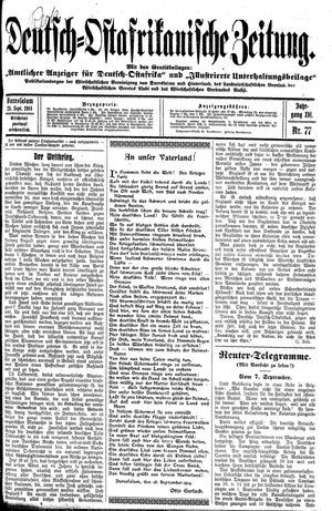 Deutsch-Ostafrikanische Zeitung vom 23.09.1914