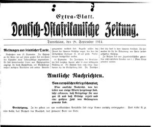 Deutsch-Ostafrikanische Zeitung vom 28.09.1914