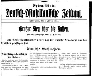 Deutsch-Ostafrikanische Zeitung vom 06.10.1914