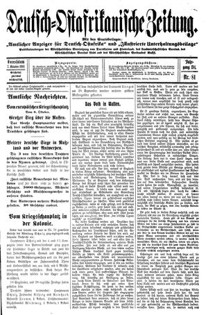 Deutsch-Ostafrikanische Zeitung vom 07.10.1914