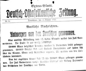 Deutsch-Ostafrikanische Zeitung vom 13.10.1914