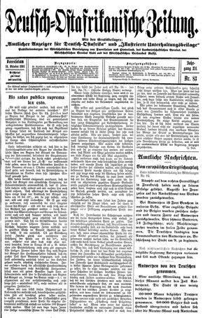 Deutsch-Ostafrikanische Zeitung vom 14.10.1914