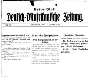 Deutsch-Ostafrikanische Zeitung vom 15.10.1914