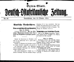 Deutsch-Ostafrikanische Zeitung vom 19.10.1914