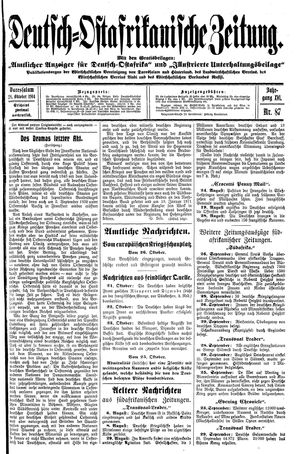 Deutsch-Ostafrikanische Zeitung vom 28.10.1914