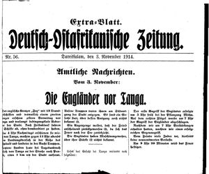 Deutsch-Ostafrikanische Zeitung vom 03.11.1914