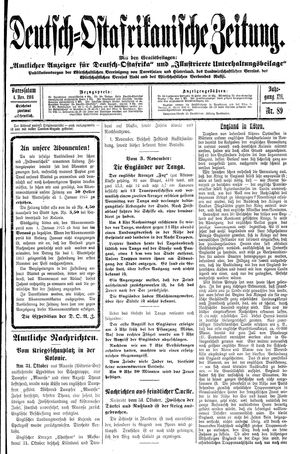 Deutsch-Ostafrikanische Zeitung vom 04.11.1914