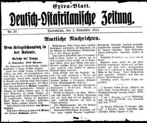 Deutsch-Ostafrikanische Zeitung vom 05.11.1914