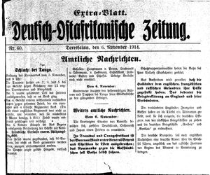 Deutsch-Ostafrikanische Zeitung vom 06.11.1914
